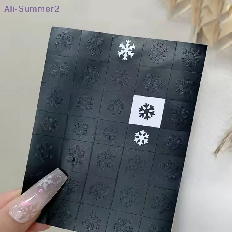 {Summer2} 2장 네일 아트 에어브러시 스텐실 속이 빈 눈송이 재사용 가능한 네일 타투 템플릿 매니큐어 용품