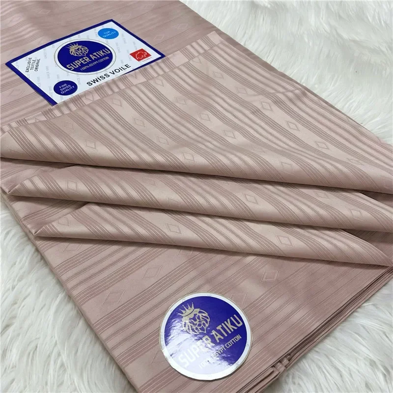 

5 Yards African Fabrics Soft Atiku Fabric For Men Suit Making Swiss Material 100% Cotton Fabrics For Clothes Sewing Wedding Part