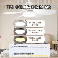 Ventilateur de plafond LED E27 avec télécommande, 30W 40W, fonction de gradation, adapté au salon, au bureau et à un usage domestique, 85-265V 3