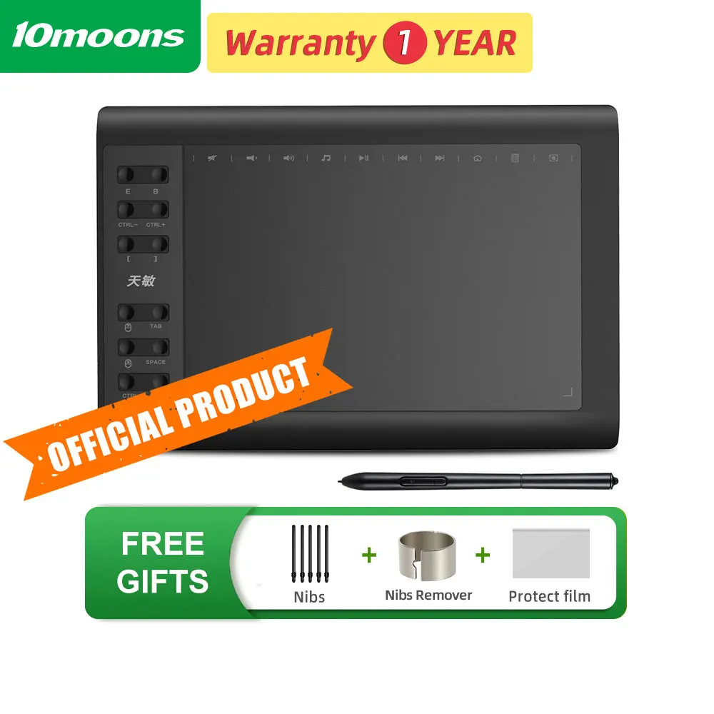 Luas 1060plus Inches Art Digital Graphic Tablet para Desenho Suporta Tilt Função Radial com 10 Teclas de Atalho 10