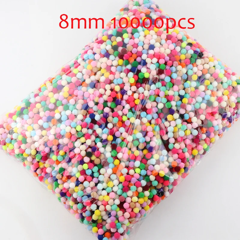 도매 Pompoms 8mm 10mm-30mm 부드러운 Pompones 푹신한 플러시 모피 공 공예 장난감 DIY 홈 인테리어 바느질 용품 액세서리