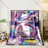 1PC Pokémon Game Card  Mewtwo Print Blanket Adult Children Warm Blankets Home Travel Car Soft and Comfortable Blanket for Gifts 1