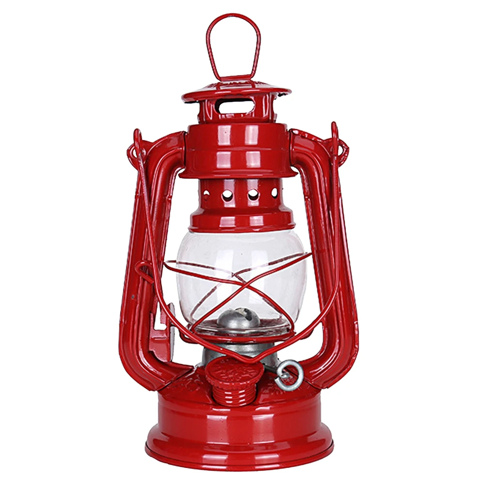 Vintage Oil Burning Lantern Metal Kerosene Lantern Hurricane Table Lamps with Handle for Camping Home Patio