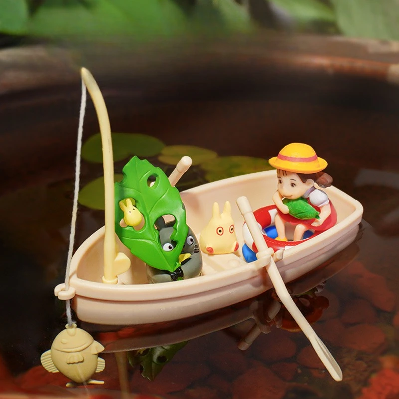 Mini Simulation Schwimm Kleine Boot Aquarium Landschaft Fischerboot Modell Spielzeug Micro Landschaft DIY Hause Ornament Fischerboot – Detail 5