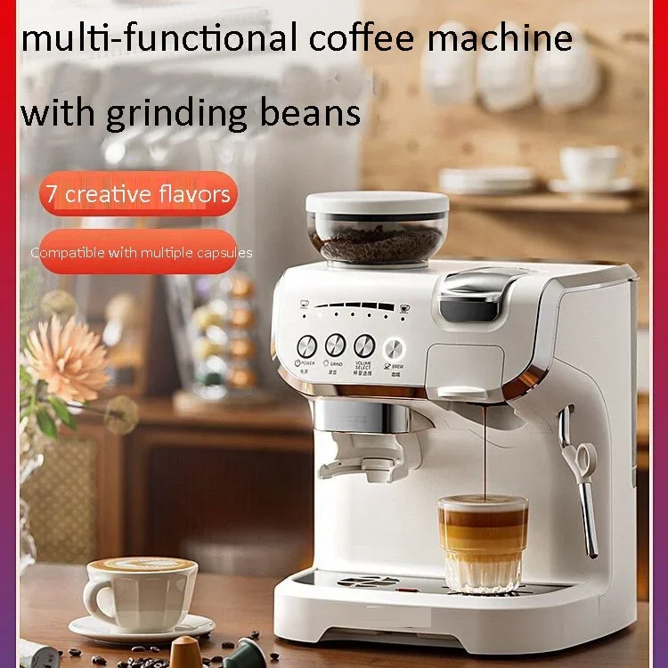 Commercial Multi Capsule Coffee Machine With Grinder Automatic 15Bar Ese Pod Espresso Coffee Machine With 150g Bean Capacity 2