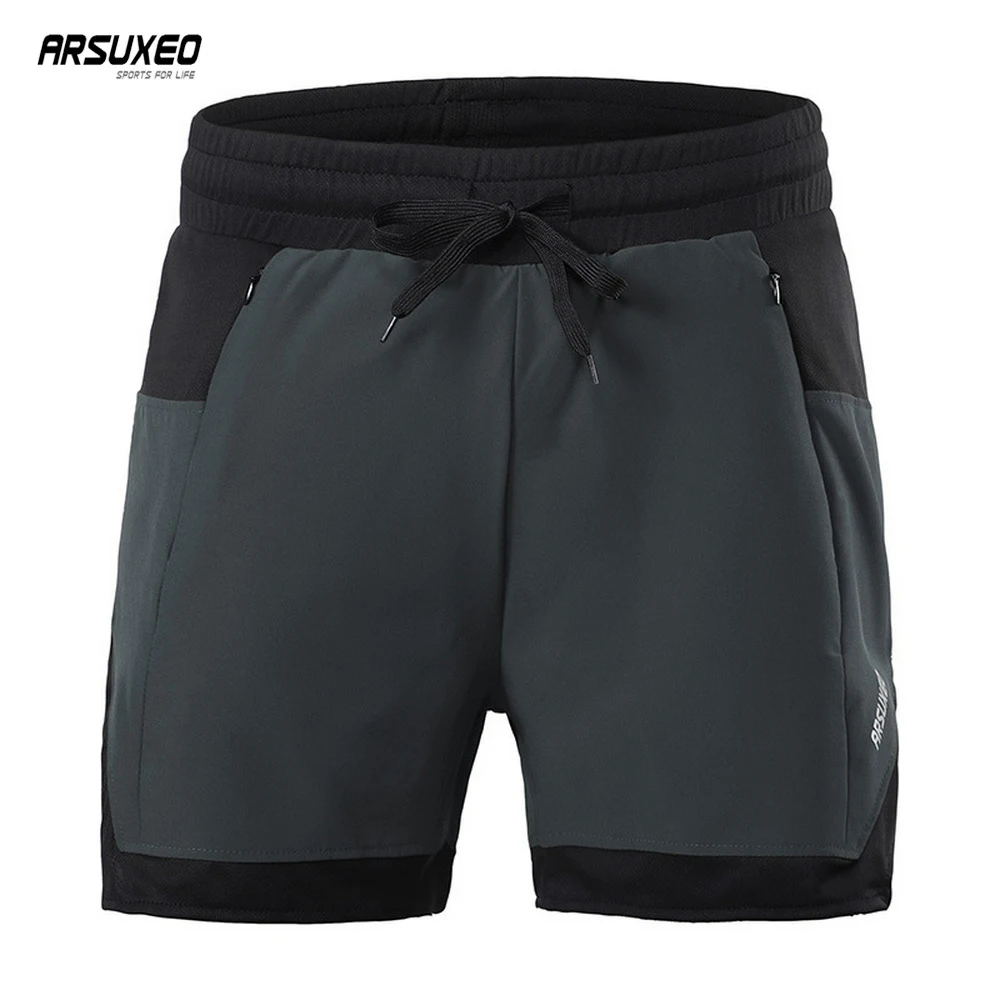 ARSUXEO Men's Running Shorts Outdoor Sports Jogging 2 in 1 Shorts with Liner Gym Training