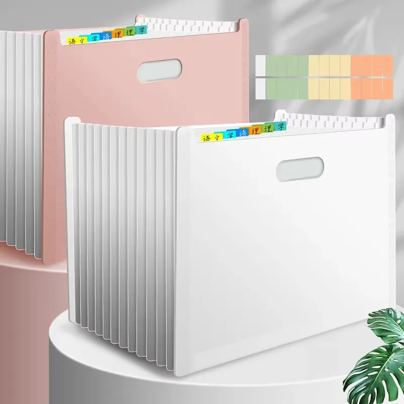 Multi Color Accordion 13 Pocket A4 Expanding File Folder Transparent for School Supplies Office Storage Organizer Durable Gift file folder transparent folder stationary organizer pouch transparent storage bag