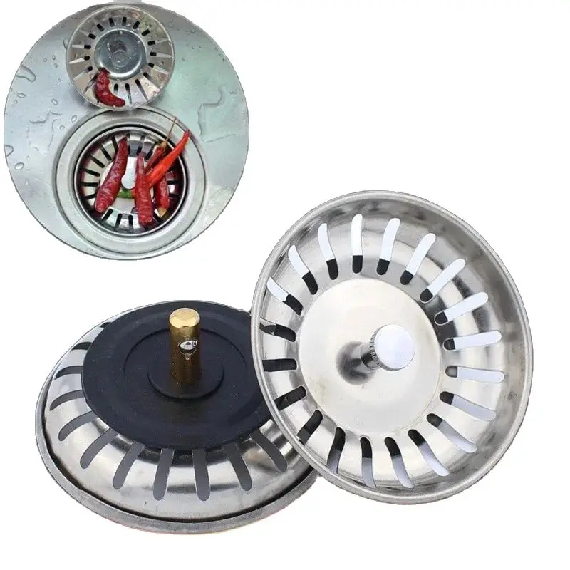 StainlessSteelSinkStrainerWasteFilterHairCatcherStopperBathroomDrainsStrainers