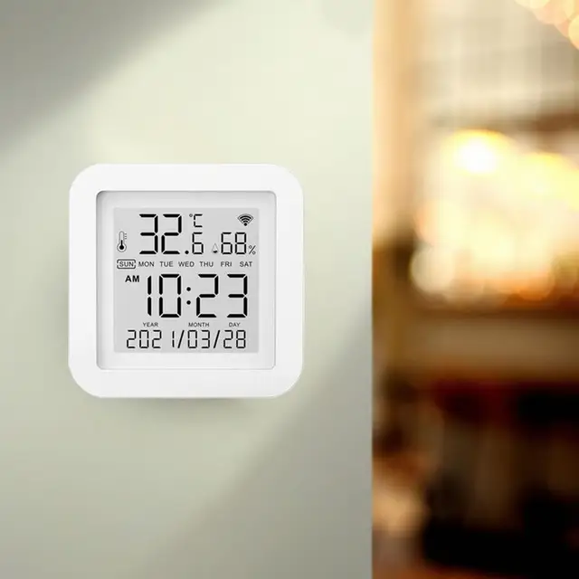 Szobás Hőmérő Vezeték Nélküli Intelligens Riasztással Mini Lcd Digitális Kijelző Páratartalom Monitor Adattárolással A Hálószobához - Image 4