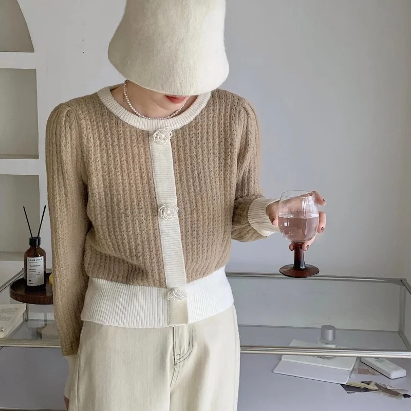 

Нежный контрастный цвет, женский осенне-зимний дизайнерский нишевый пуловер для женщин 2023, свитер