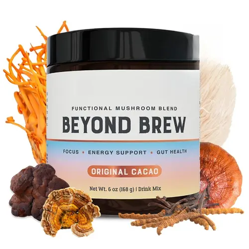 Organic Mushroom Complex Powder with Acacia Gum Stevia Cacao for Sustained Focus Energy Immunity Prebiotics & Probiotics 168g - Image 8