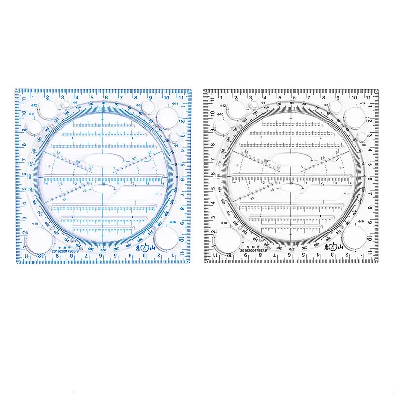 Ruler Set Rotatable Ruler 1PCS Multifunctional Universal Ruler Rotatable Ruler Set Math Circle Ellipse Template Exam Triangle Parallel