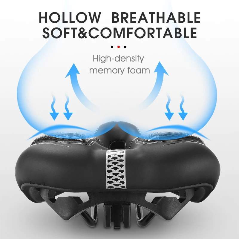 WEST BIKING Gel Silicone Bicycle Saddle Comfortable Shock Absorbing MTB Road Bike Seat Hollow Breathable Cycling Soft Cushion