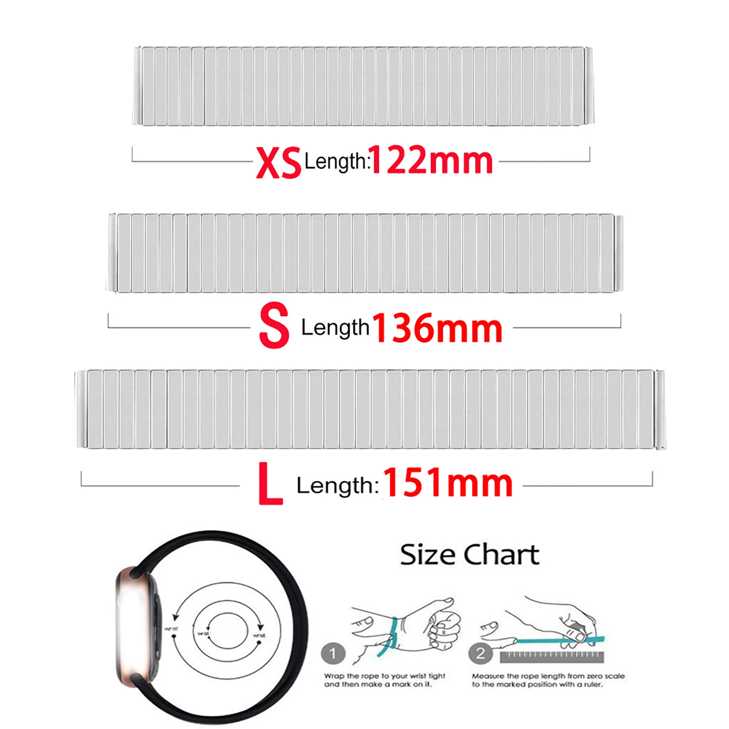 Elastic Expansion Steel Watch Band - Universal Fit