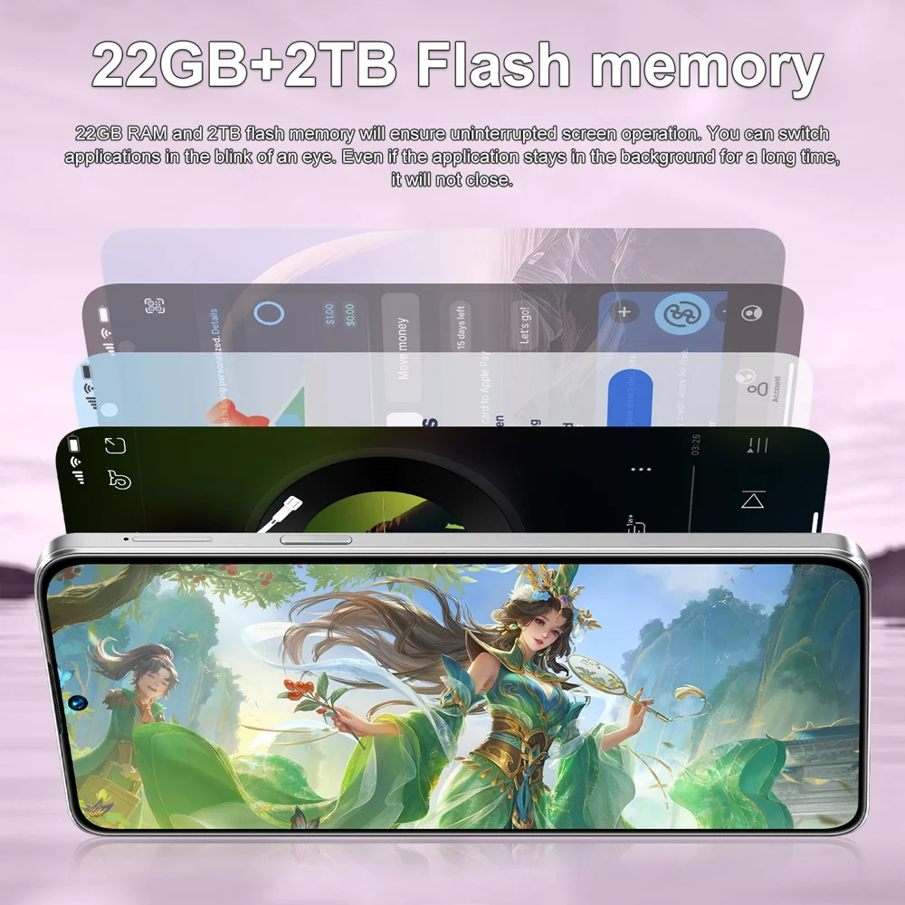 K-Touch M18 Pro Max 7.3 HD Mobile Phones 7800mAh Cell Phone 22GB+2TB Smartphone Android 15 Octa Core Unlocked 5G Dual SIM 16+48MP Camera Cellphones