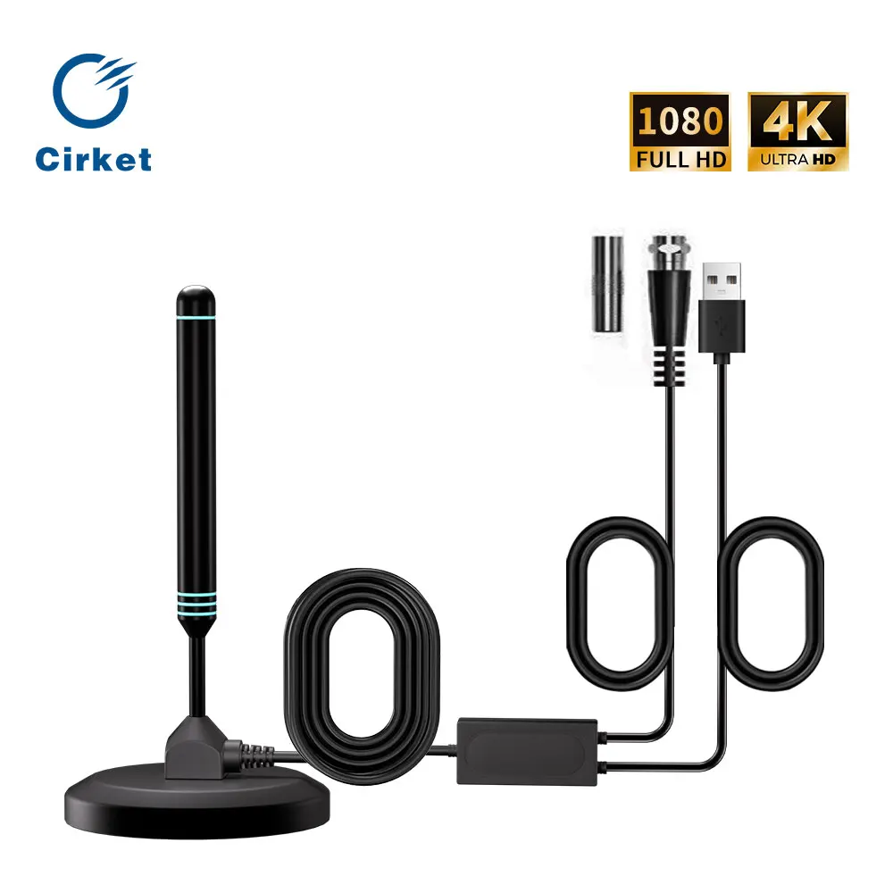 HD Digital TV Antenna Indoor Amplified High Gain 5/25 DBI With Amplifier Booster Quick Response Outdoor Aerial Set