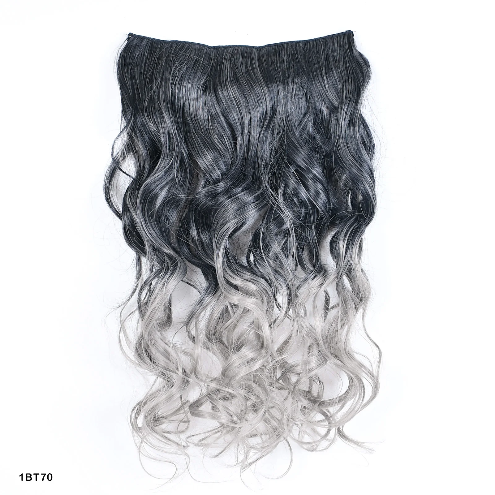 Extension capelli sintetici con clip lunga liscia grigia donna_voghion.com