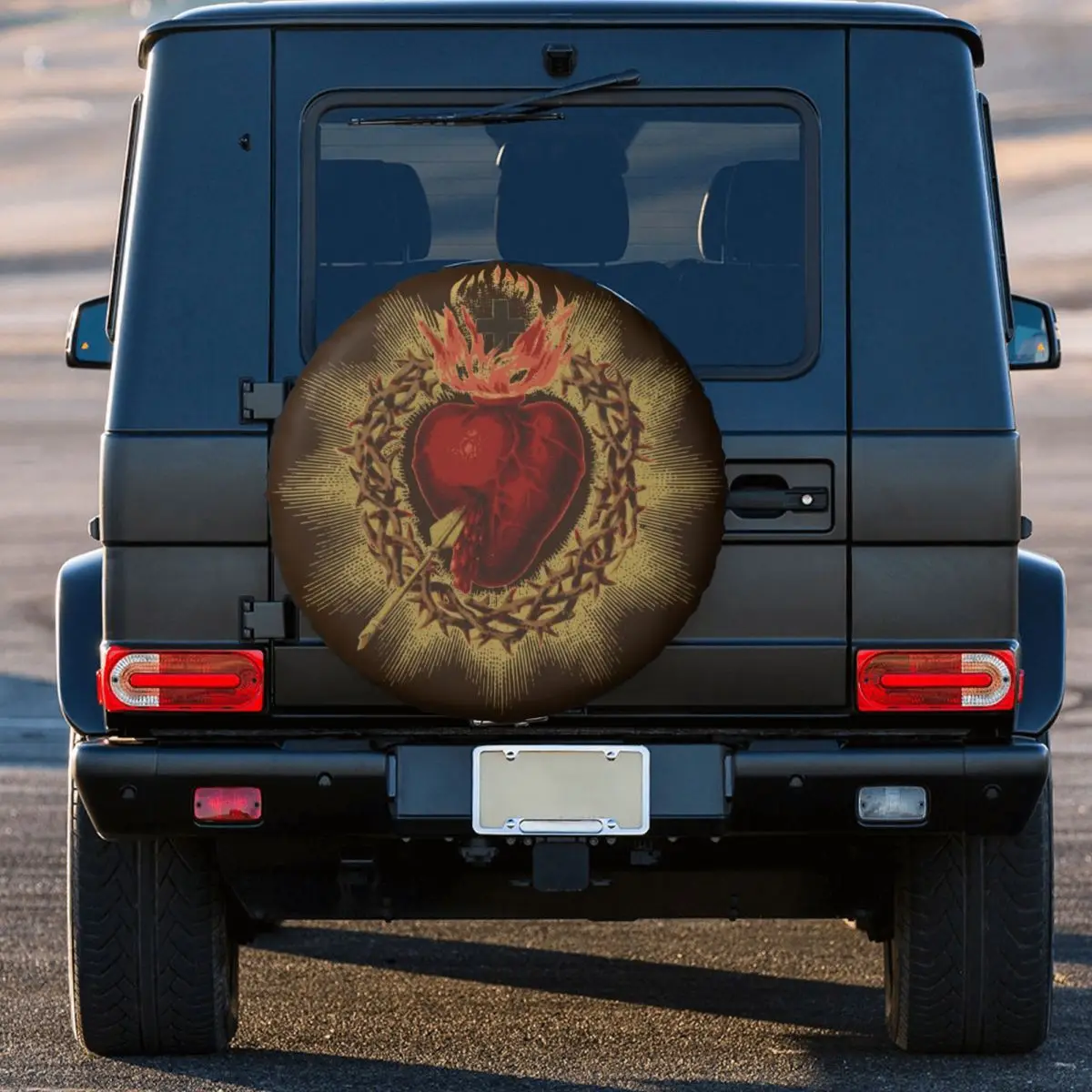 Sacred Heart Of Jesus Catholic Spare Wheel Tire Cover Case for Jeep Honda Devotion Christian Vehicle Accessories 14 