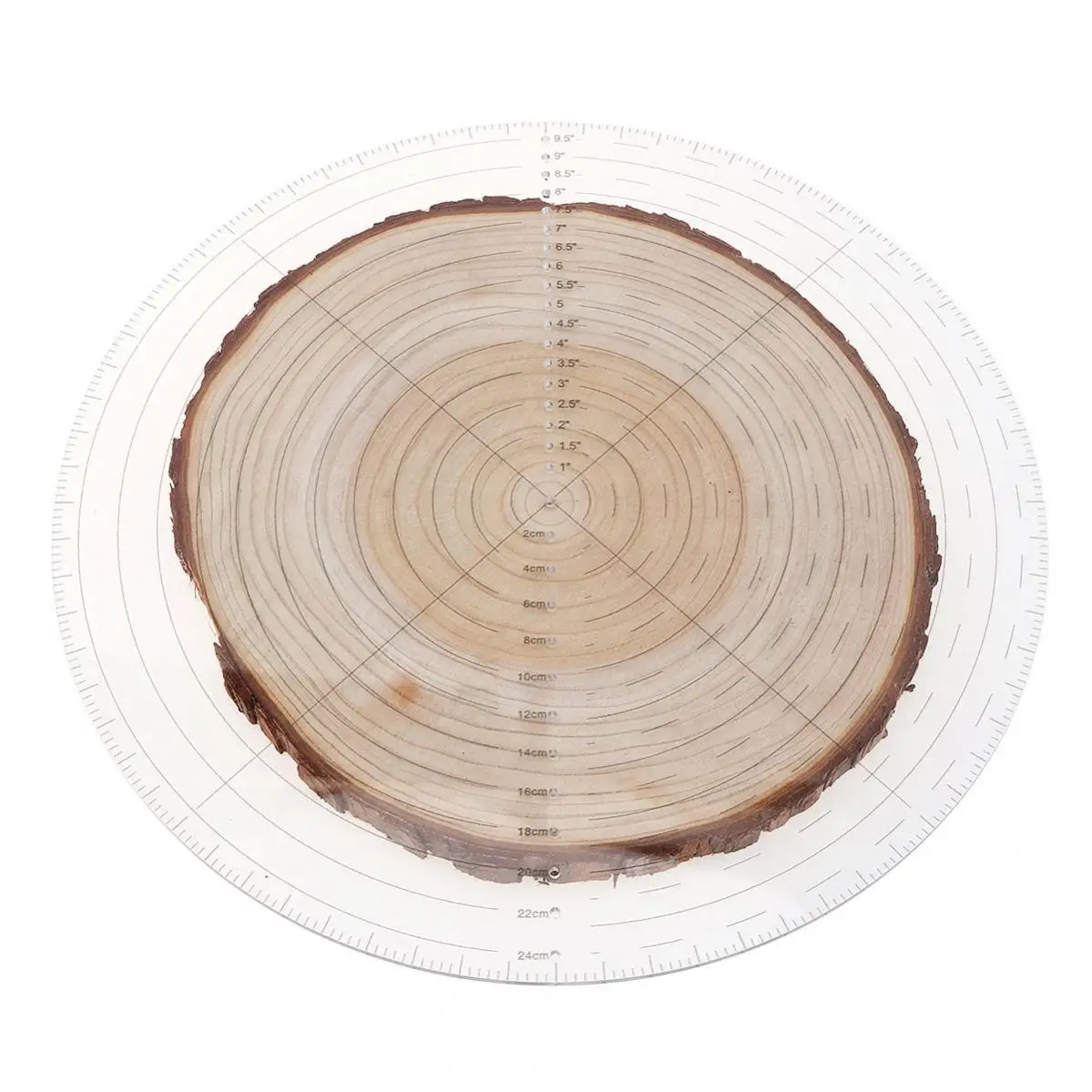 10 Inch Round Center Finder Compass Imperial Metric Clear Acrylic Circle Gauge Double Scale for Drawing Wood Turning