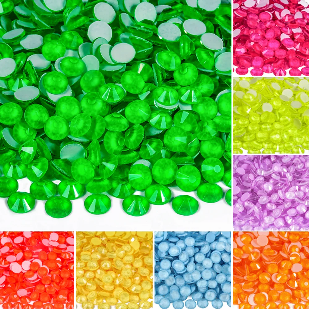 SS6-30 Glitter Neon Non Hotfix Rhinestones Glow in Ultraviolet Light Brillantina Nails Crystals Strass for Nail Art Nail Charms