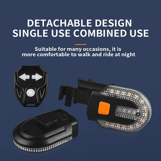 Wireless USB Rechargeable Bike Rear Turn Signal Light 3