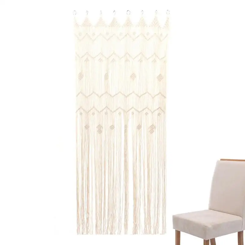

Bohemian Handmade Macrame Curtain Bohemian Wedding Backdrop Cotton Rope Photo Backdrop Macrame Wall Hanging Tapestry 200x85cm