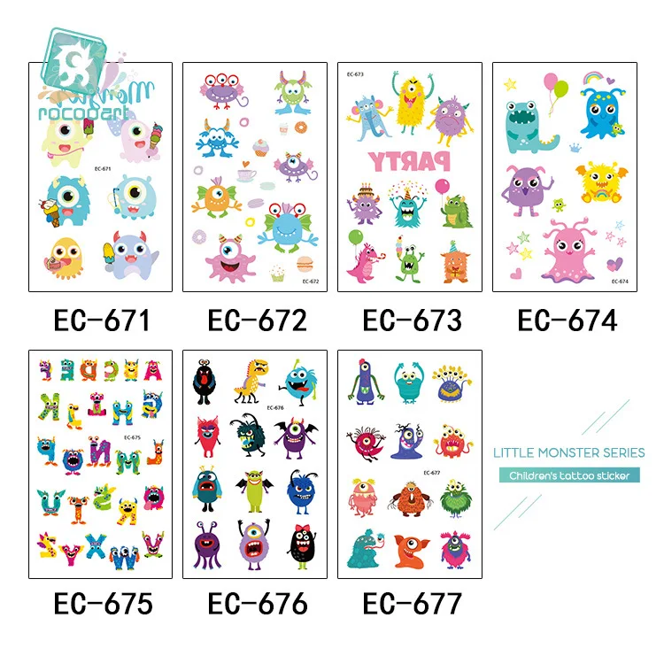 Cute Halloween Tattoos for Kids Small Animal Personality Fake Tattoos Stickers Waterproof Fake Body Art for Party Accessories