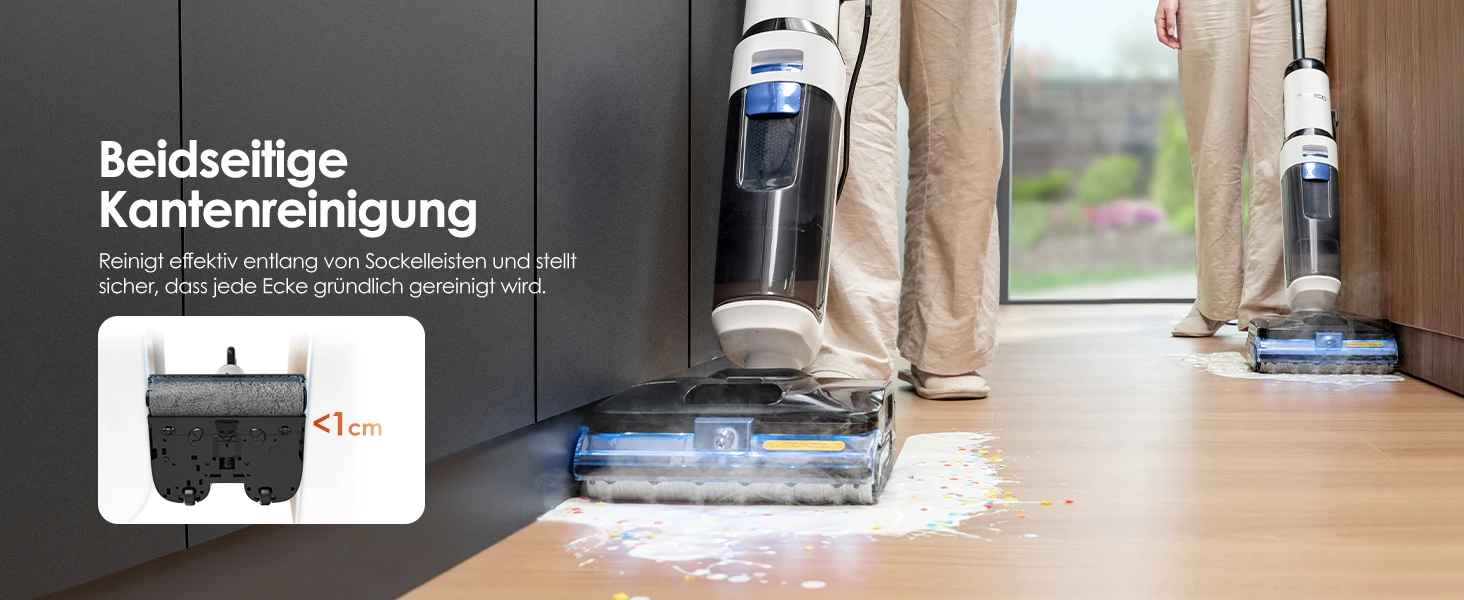Tineco FLOOR ONE S6 Stretch Steam Nass-Trockensauger, 160 ° C BoostSteam, Anti-Verwicklungs-Design, FlashDry Selbstreinigung – Detail 11