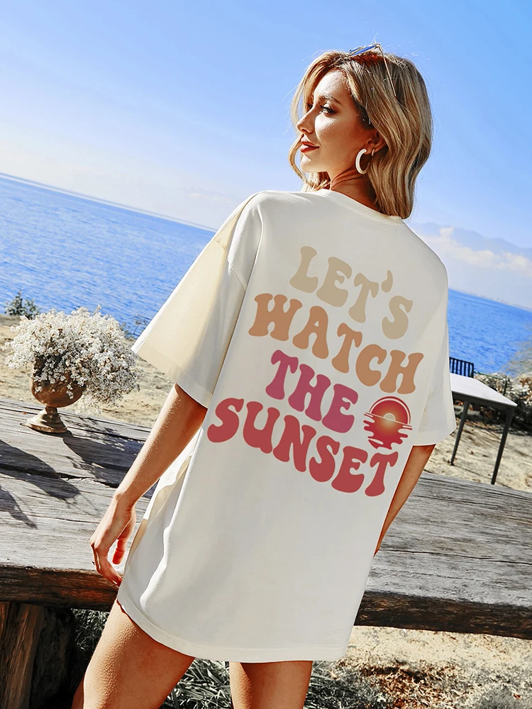 Summer Tshirt For Women Be Yourself And Bring Beauty To The World Happy Face Soft Comfortable Tee Beach Casual Female Tops