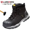 LARNMERM Safety Shoes Work Shoes Steel Toe Comfortable Genuine Leather Waterproof Construction Warehouse Factory Protection Shoe 1