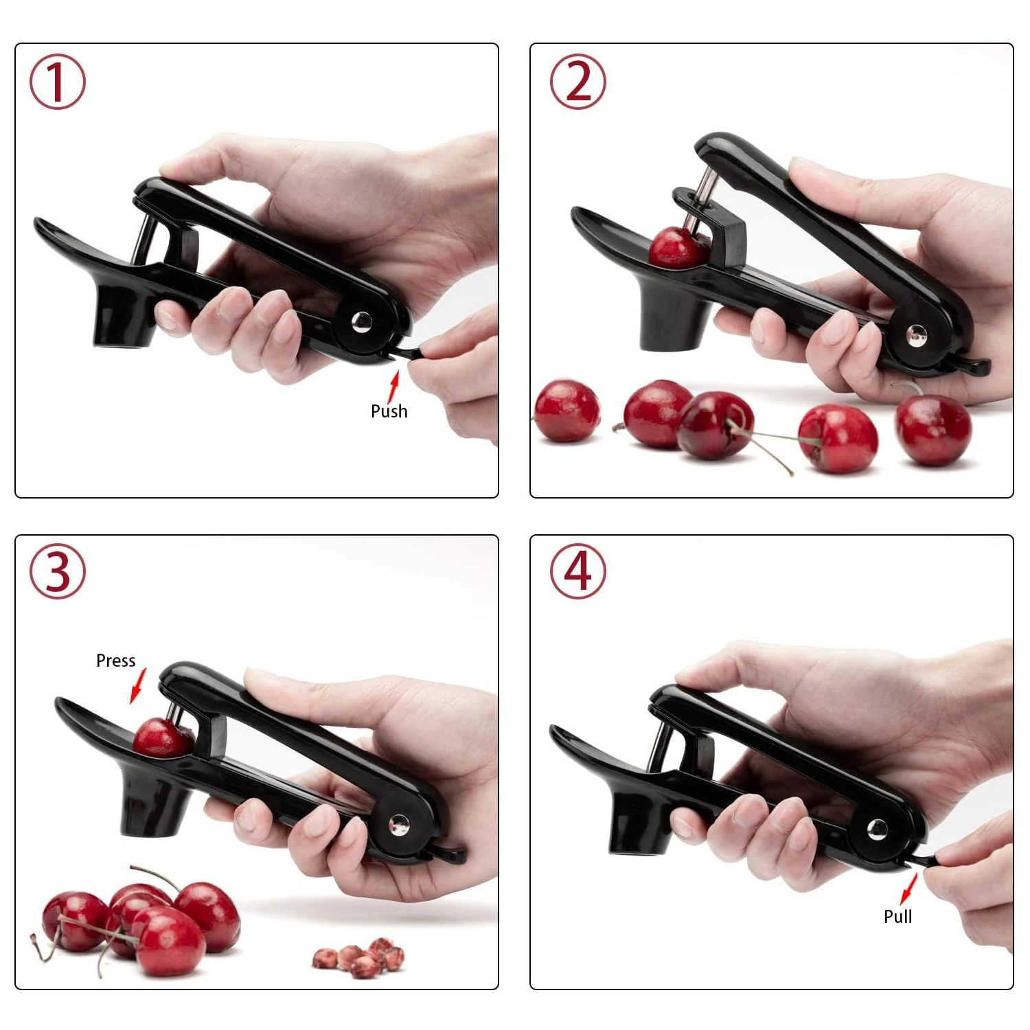 Cherry Pitters Kitchen Accessories Cherry Core Seed Remover Useful Olives Go Nuclear Device Pitter Plastic Fruits Gadgets Tools