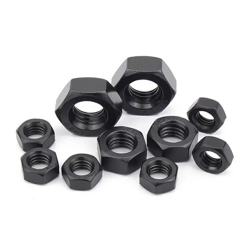 1/2/5/10/20/50Pcs M1.6 M2 M2.5 M3 M3.5 M4 M5 M6 M8 M10 M12-M20 Black 304 Stainless Steel Hex Nut Hexagon Nut High Quality