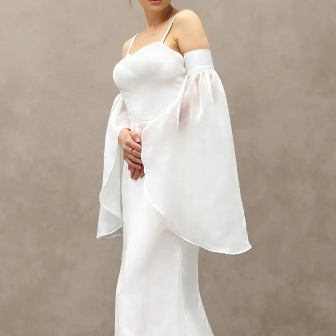 Ivory black flared wedding bridal long fingerless glove arm warmer prom performance dress diy accessories