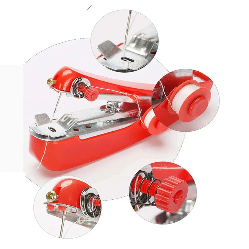 Portable Sewing Machine Small Handheld Multi Sewing Machine Household Simple Needlework Manual Crop Repair Clothes Fabric