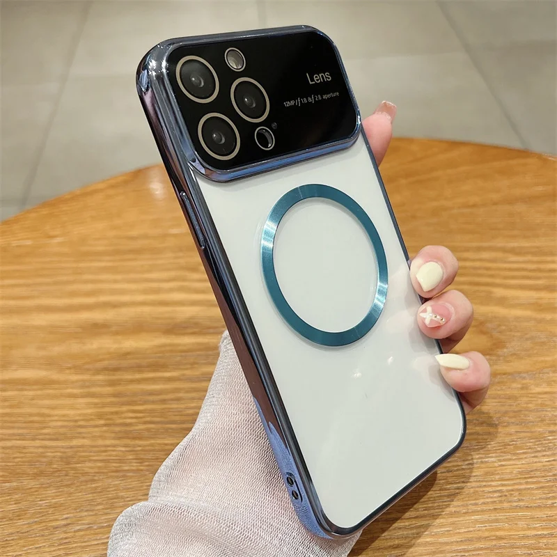 Elektroplatéiert Magnéitesch Kloer Telefonshülle Fir iPhone 14 13 12 11 Pro Max Plus XS XR X Fir Magsafe Silikon Soft TPU Réck_voghion.com