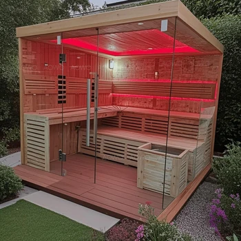 6-Person Luxury Outdoor Hemlock Sauna 1