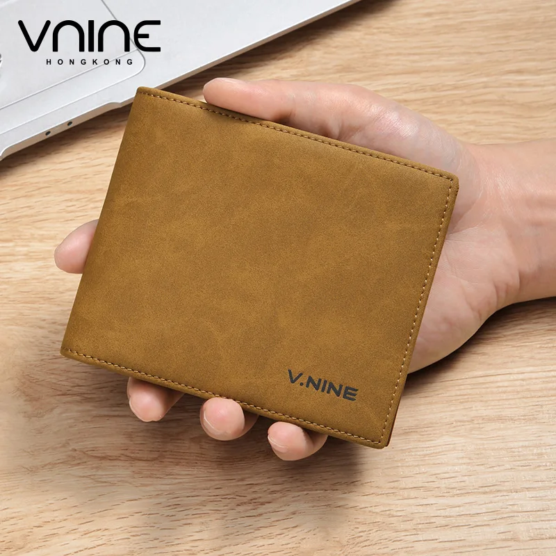 

VNINE Short Wallet Men's Youth Fashion Leather Clip Vertical Multi functional Zero Wallet Card Bag Driver's License