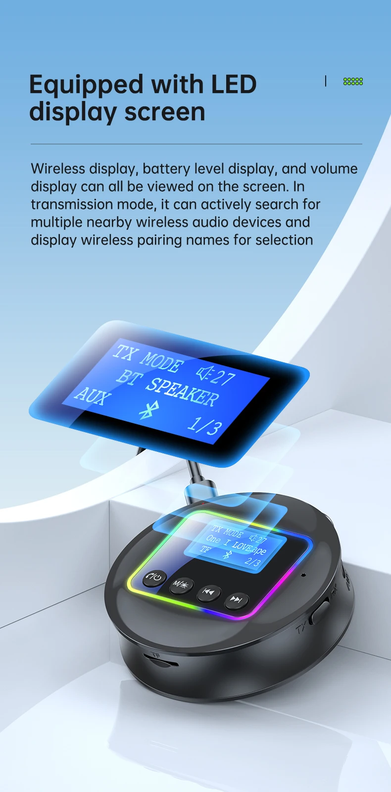 2025 New Bluetooth 5.4 Audio Transmitter Receiver 2-in-1 Wireless Adapter with