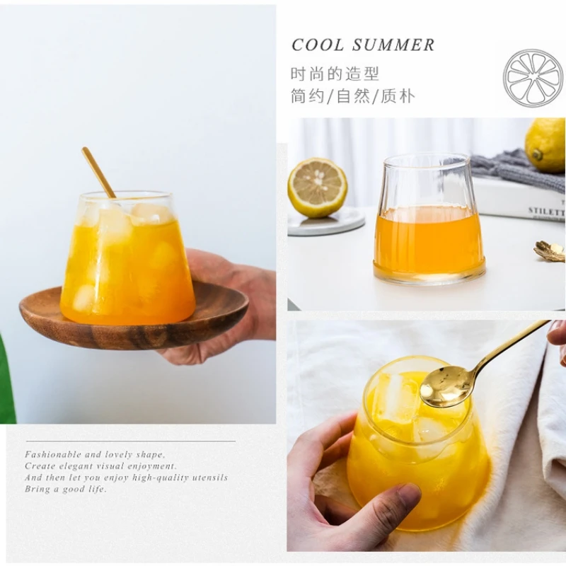 Creative Glass Glass Household High Borosilicate Glass Single Layer Transparent Glass Juice Drink Cup Drinking Cup