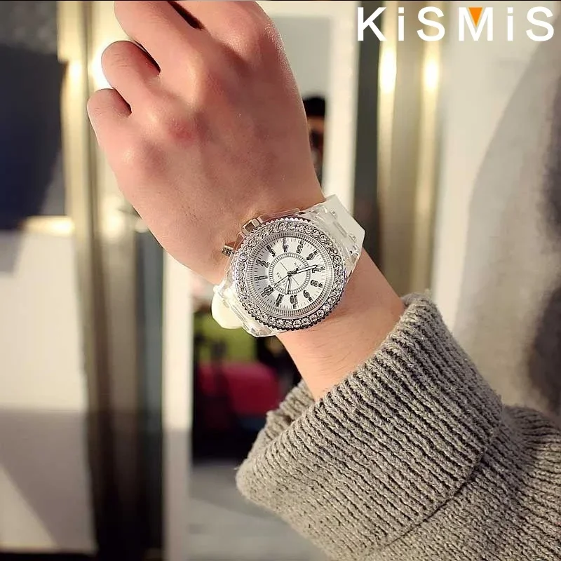 Fashion LED Sport Watches, Luminous Personality Rhinestone Design, Trendy Quartz Watch for Men, Women Couples, Chic & Practical 5