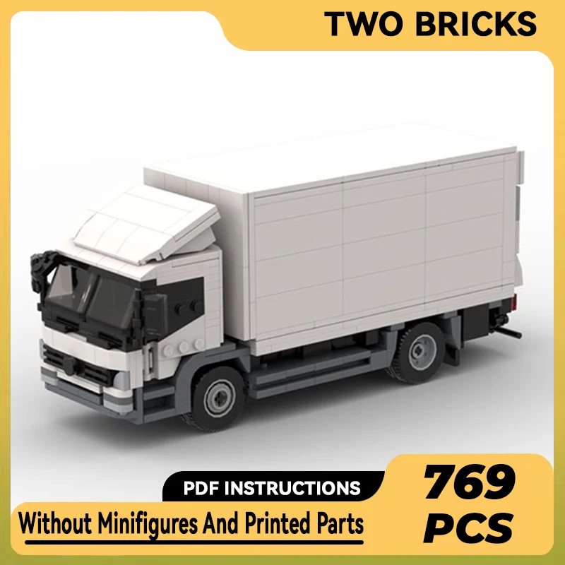 

MOC Building Blocks City Car Model White Cargo Truck Modular Street View Model DIY Assembly Bricks Children Toys Christmas Gifts