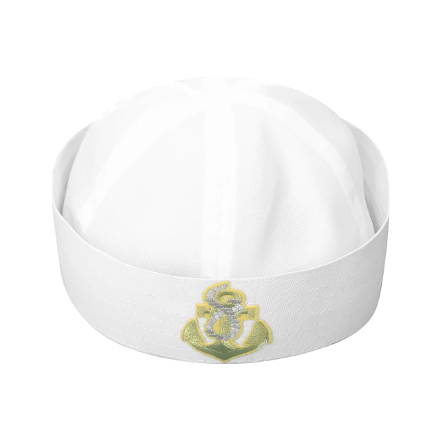 Men Hats Sailor Captain Hat Black White 