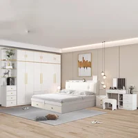 Ensemble de chambre à coucher moderne avec tiroirs blancs, literie pour filles, ensemble de chambre à coucher de luxe, meubles de maison 6