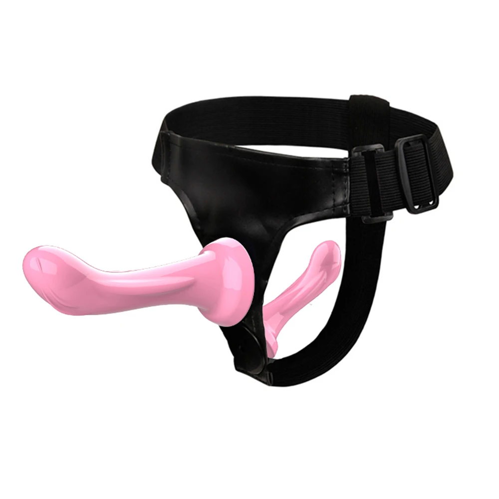 Double Dildo Vibrators For Lesbian  Bondage Harness Strap On Sex Toys For Women Lesbian Adult Sex Products Strapon Sex Shops