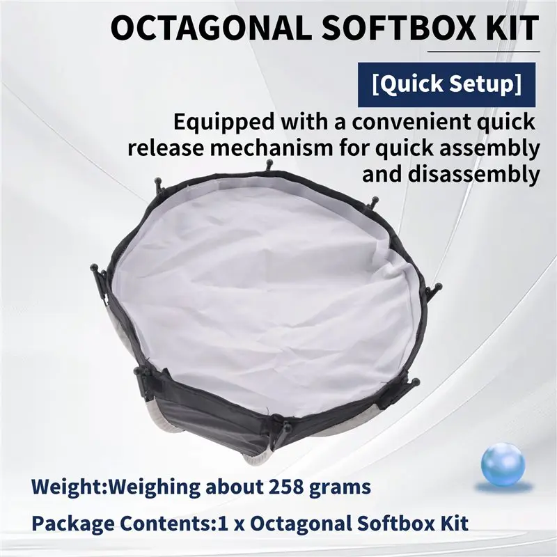 LC-30Cm 팔각형 소프트박스 미니 보웬스 마운트 퀵 릴리스 허니컴 그리드 소프트박스 (ZU60 또는 M60 COB 필 라이트 스튜디오용)