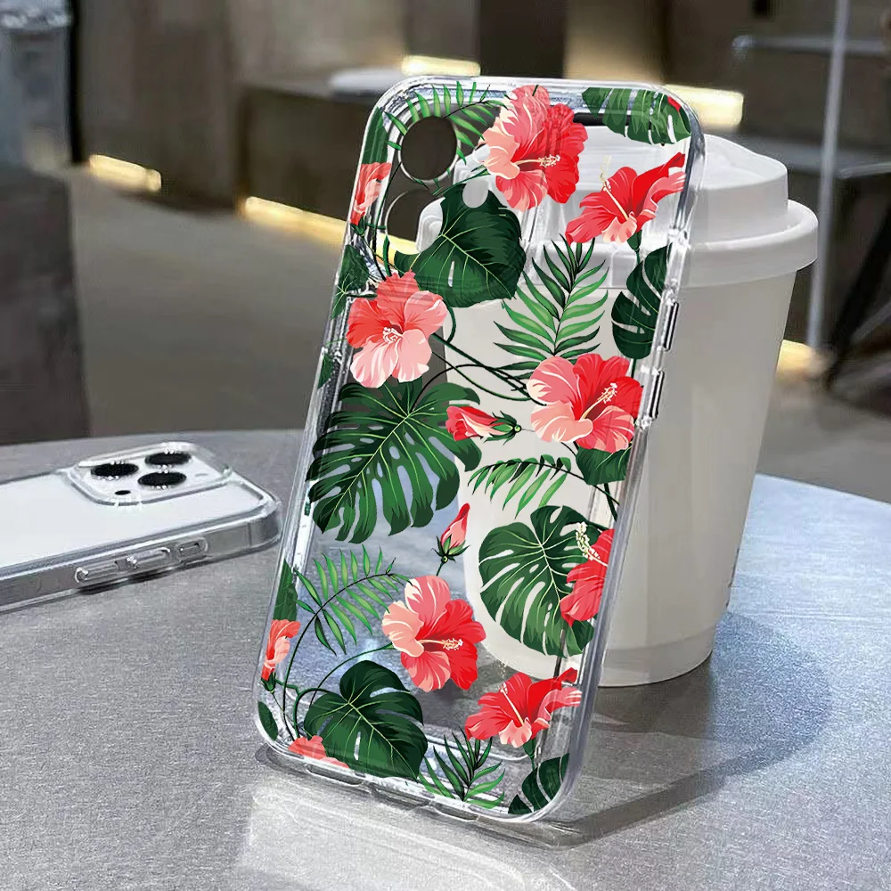 Elegant Floral Phone Case with Clear Back Cover