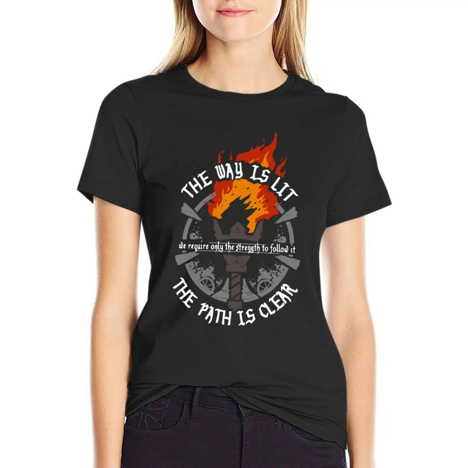 

The Way Is Lit T-Shirt Women's tee shirt fashion woman blouse 2024 western t-shirt dress for Women t-shirt dress for Women long