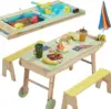 3 In 1 Kids Picnic Table, Indoor Outdoor Sand And Water Activity Table ForToddler Boys Girls 1
