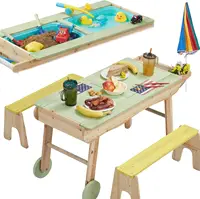 3 In 1 Kids Picnic Table, Indoor Outdoor Sand And Water Activity Table ForToddler Boys Girls 1