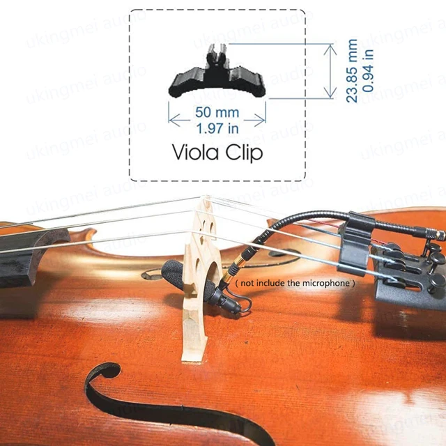 Clip Per Microfono Da Violoncello Fityle - In PP, Per Registrazione E Live, 6x1.6 Cm